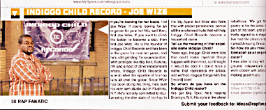 This is me written up in Rap Fanatic Magazine